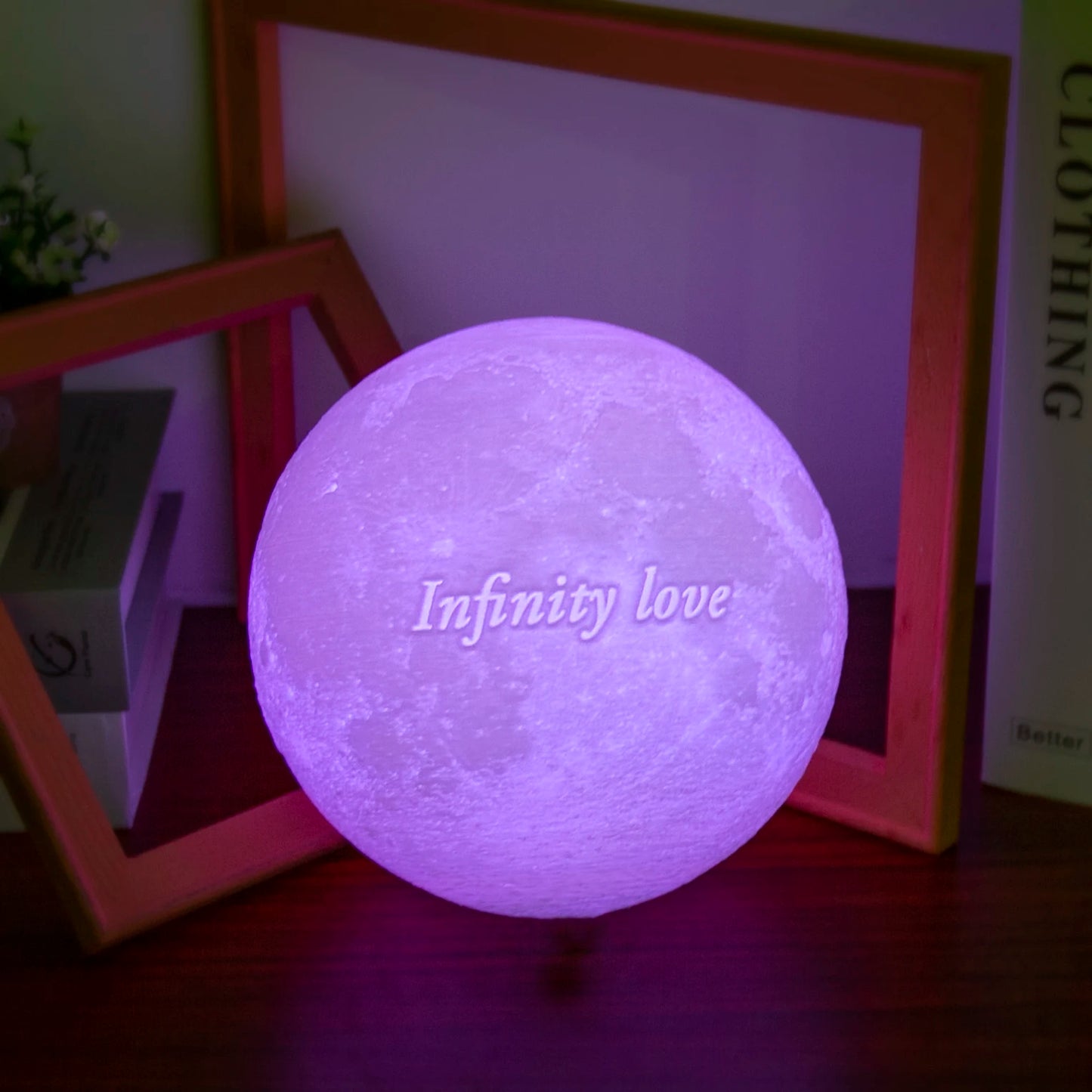 Personalized 3D Printing Moon Lamp Customized Photo Text Night Light USB Rechargeable Birthday Mother Day Lunar Anniversary Gift