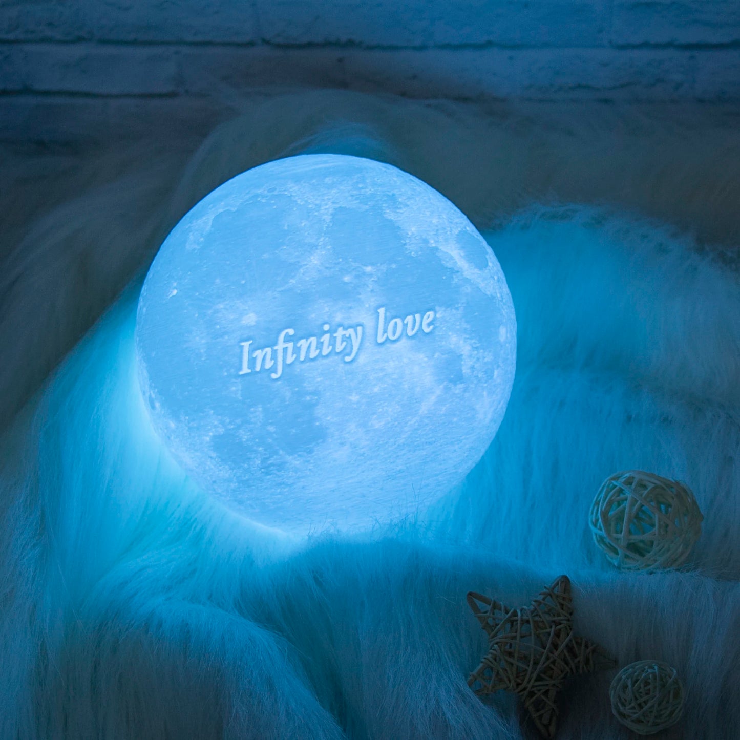 Personalized 3D Printing Moon Lamp Customized Photo Text Night Light USB Rechargeable Birthday Mother Day Lunar Anniversary Gift