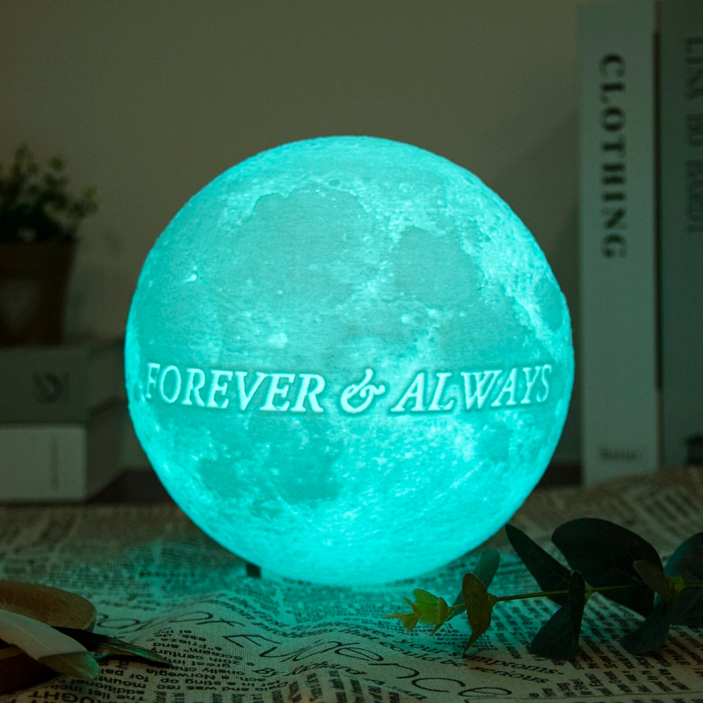 Personalized 3D Printing Moon Lamp Customized Photo Text Night Light USB Rechargeable Birthday Mother Day Lunar Anniversary Gift