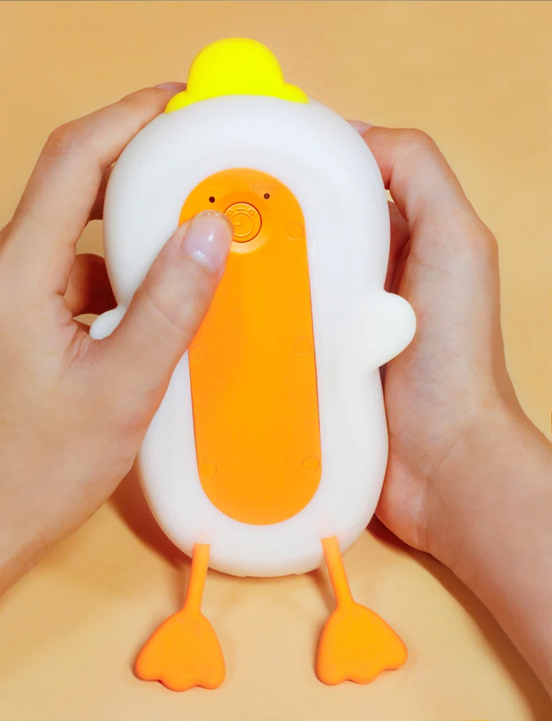 1pc Doudou Duck night light Children's gift soft light eye care USB charging timing automatic clap silicone lamp