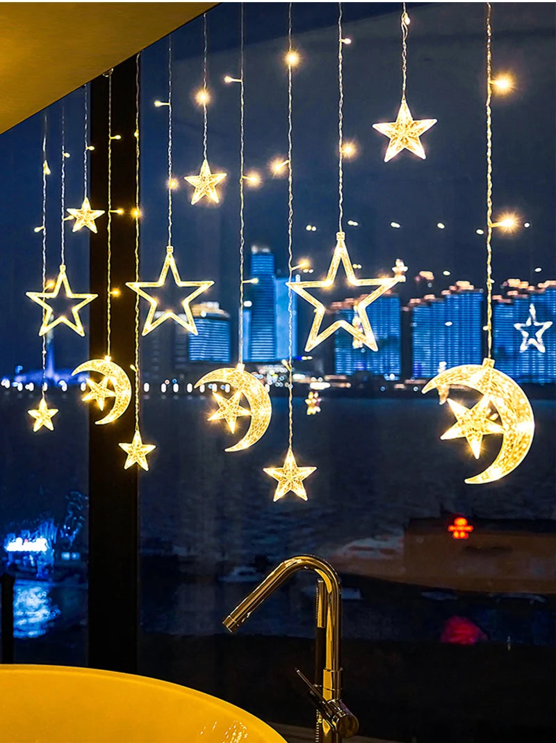 Christmas Decor String Garland Curtain Light LED For Wedding Home Christmas Tree Ornament 2024 Navidad Xmas Gift 2025 New Year