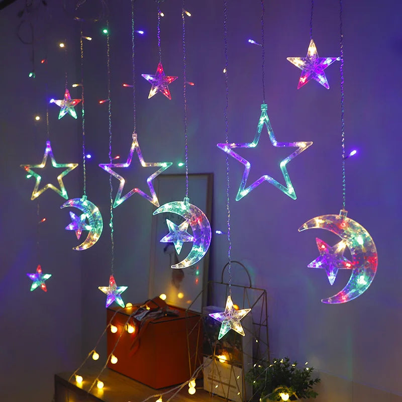 Christmas Decor String Garland Curtain Light LED For Wedding Home Christmas Tree Ornament 2024 Navidad Xmas Gift 2025 New Year