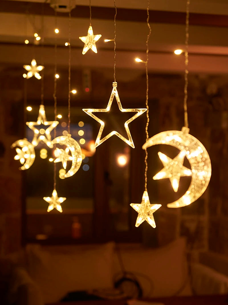 Christmas Decor String Garland Curtain Light LED For Wedding Home Christmas Tree Ornament 2024 Navidad Xmas Gift 2025 New Year
