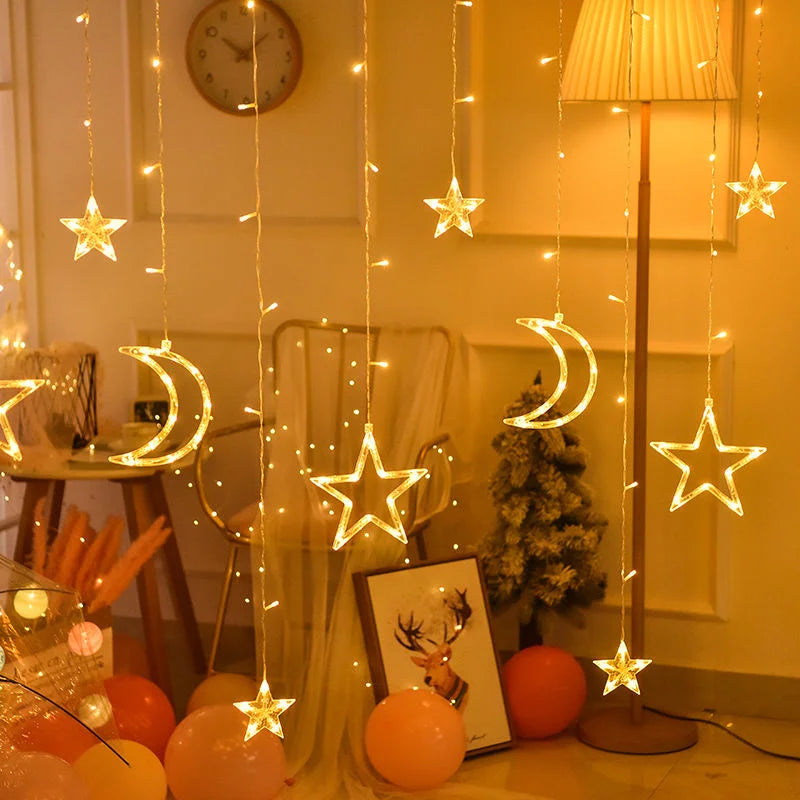 Christmas Decor String Garland Curtain Light LED For Wedding Home Christmas Tree Ornament 2024 Navidad Xmas Gift 2025 New Year