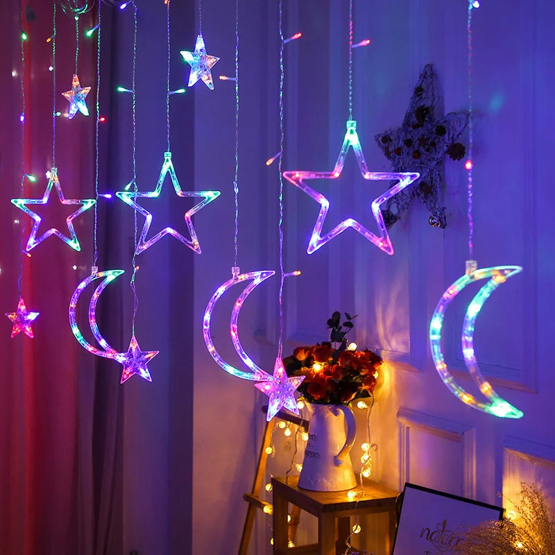 Christmas Decor String Garland Curtain Light LED For Wedding Home Christmas Tree Ornament 2024 Navidad Xmas Gift 2025 New Year