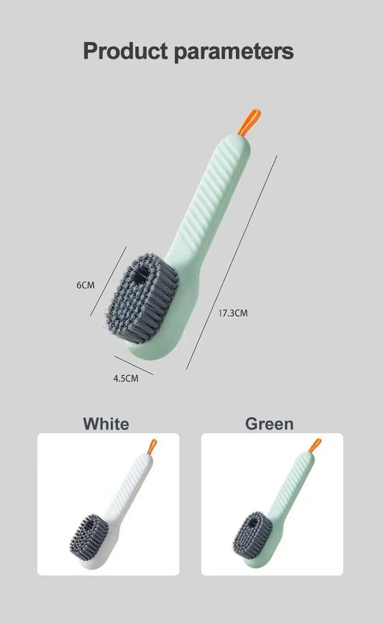 Multifunction Cleaning Shoe Brush Soft Automatic Liquid Shoe Brush Long Handle Clothes Soap Brush With Hook Clean Tool