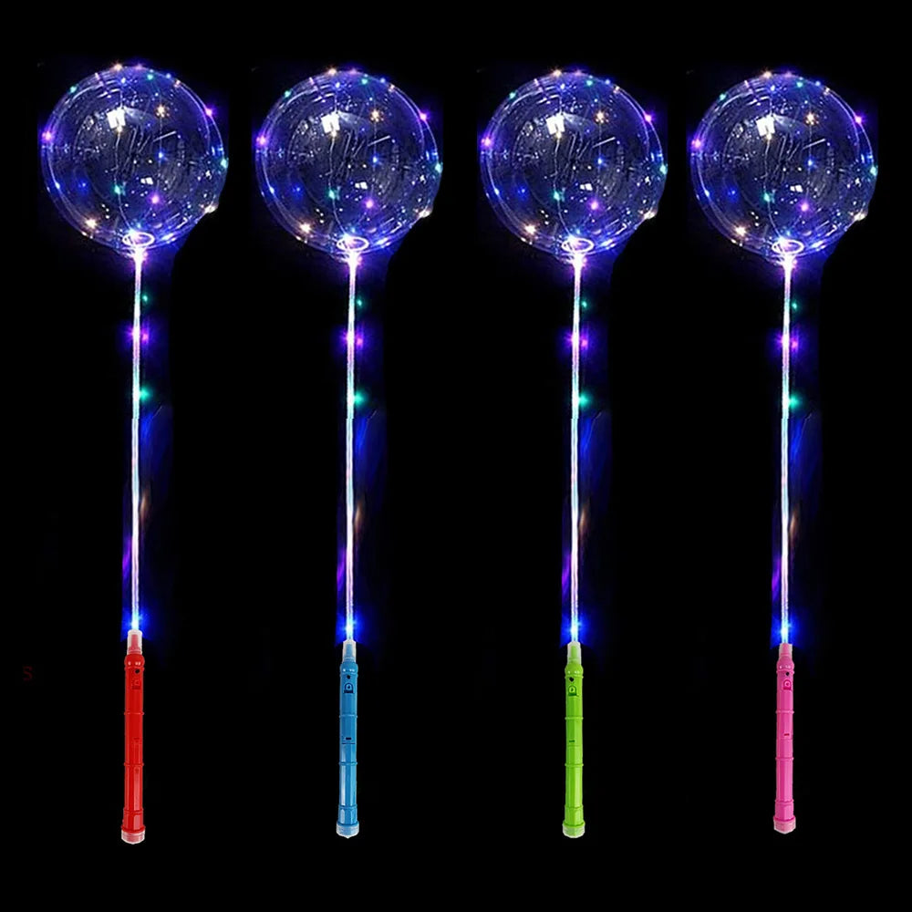 20 Inches Glow Clear Bubble Balloon LED Light Up BoBo Balloons for Baby Shower Christmas Birthday Party Wedding Decoration