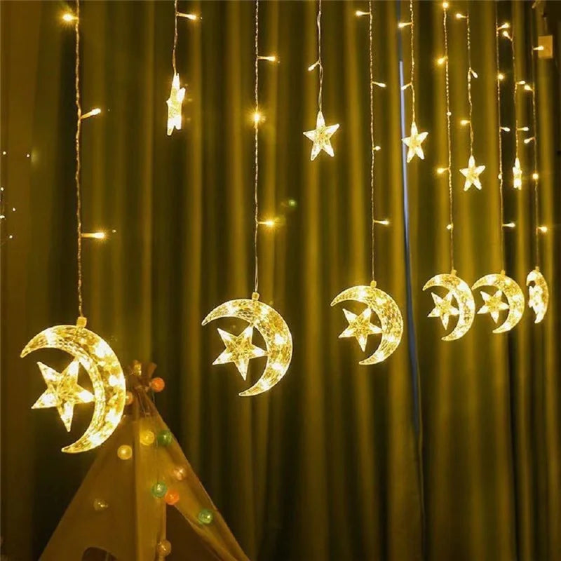 Christmas Decor String Garland Curtain Light LED For Wedding Home Christmas Tree Ornament 2024 Navidad Xmas Gift 2025 New Year