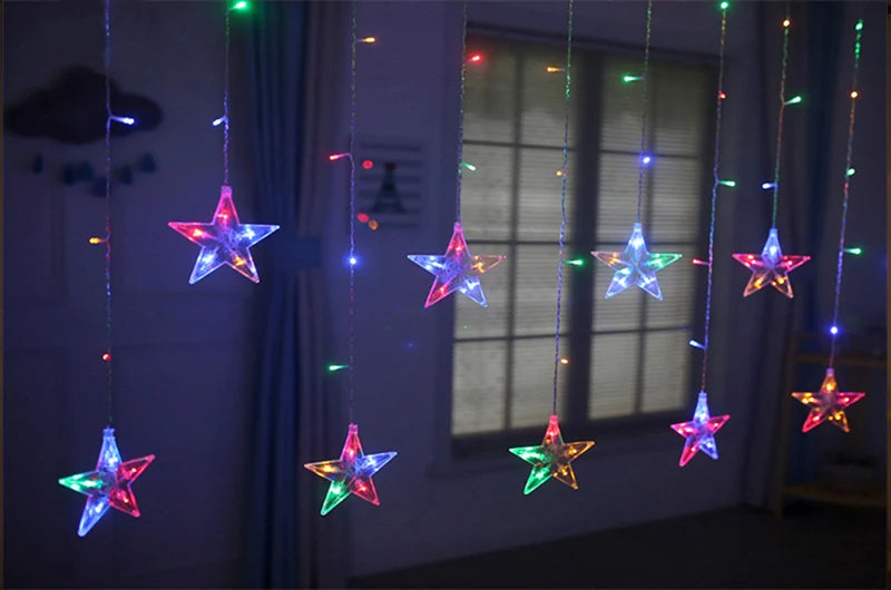Christmas Decor String Garland Curtain Light LED For Wedding Home Christmas Tree Ornament 2024 Navidad Xmas Gift 2025 New Year