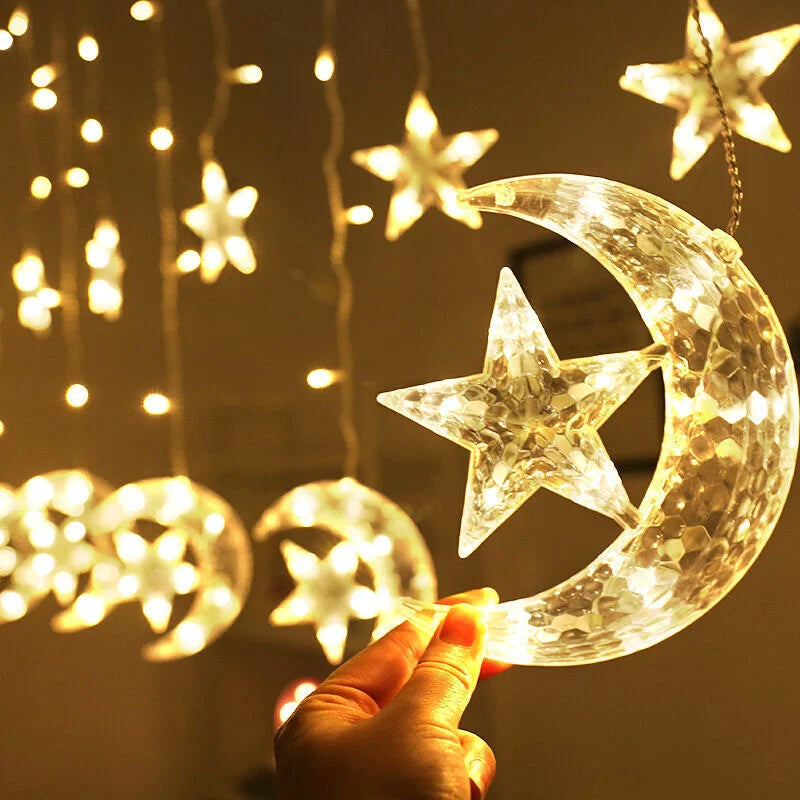 Christmas Decor String Garland Curtain Light LED For Wedding Home Christmas Tree Ornament 2024 Navidad Xmas Gift 2025 New Year