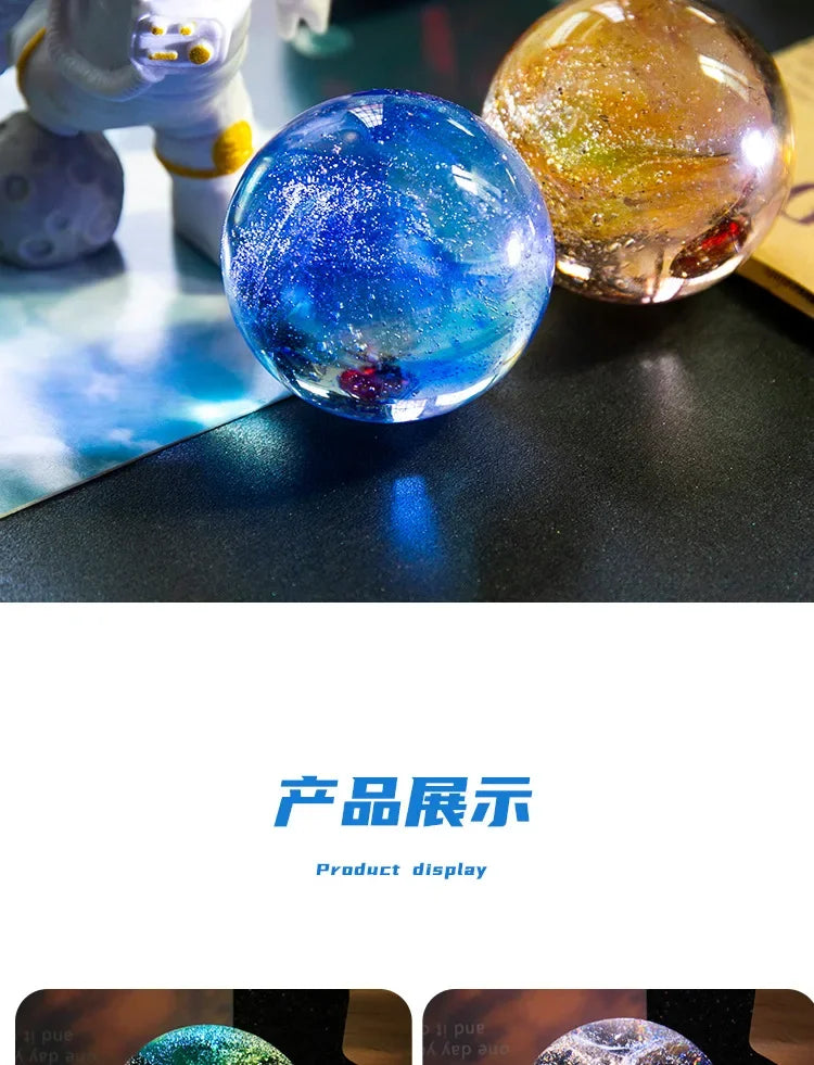 Fantasy Colorful Glass Star Ball Luminous Planet Astronomy Planets Ball Fantastic Style Home Decoration Cosmic Model Gift
