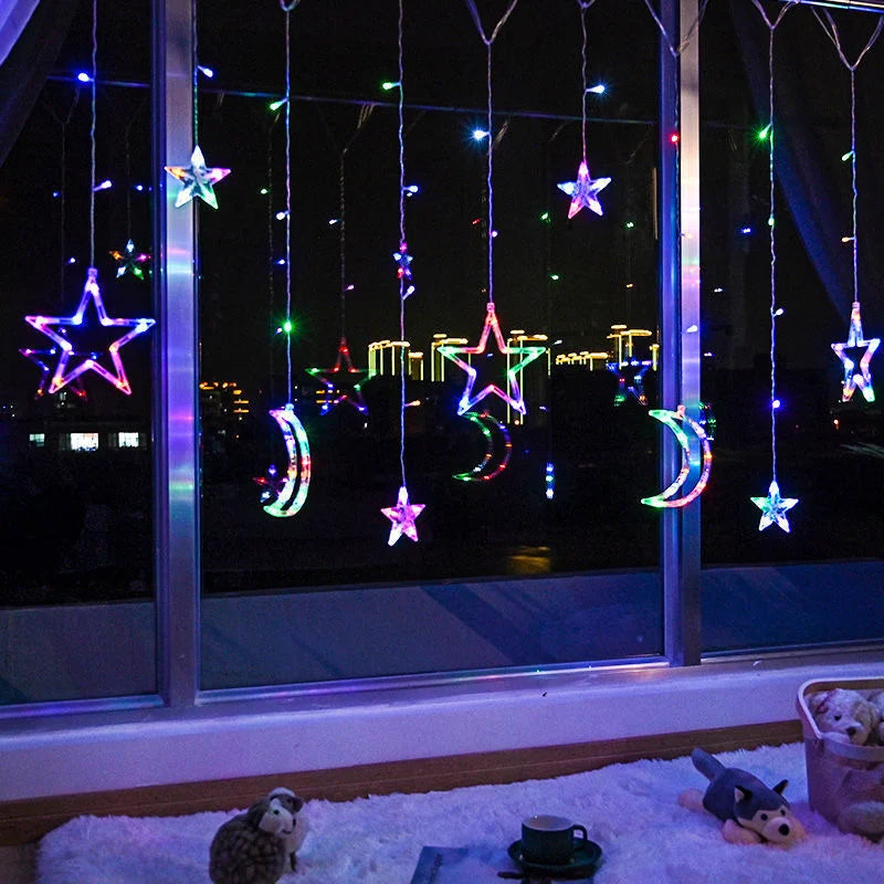 Christmas Decor String Garland Curtain Light LED For Wedding Home Christmas Tree Ornament 2024 Navidad Xmas Gift 2025 New Year