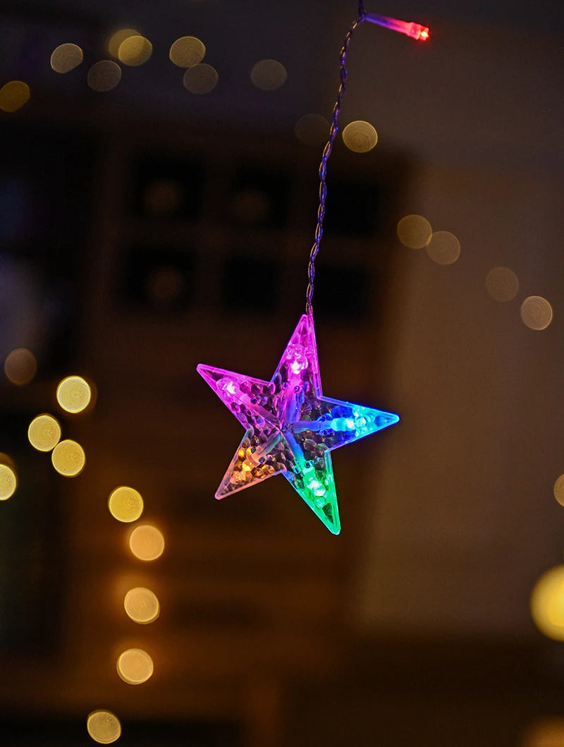 Christmas Decor String Garland Curtain Light LED For Wedding Home Christmas Tree Ornament 2024 Navidad Xmas Gift 2025 New Year