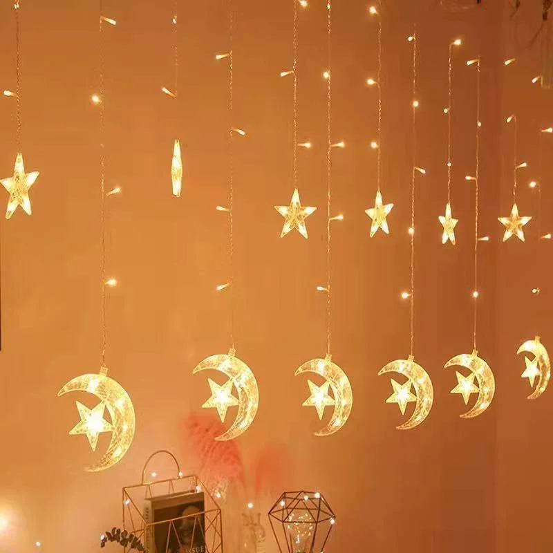 Christmas Decor String Garland Curtain Light LED For Wedding Home Christmas Tree Ornament 2024 Navidad Xmas Gift 2025 New Year